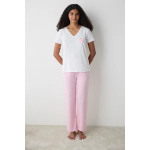 Pinkish Pantolon Açık Pembe Pijama Takımı - Loves Paris Koleksiyonu