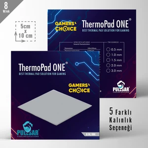 Thermopad One - 100x50 mm | 1,00 mm Kalınlık | 8 W/m-K İletkenlik ile Oyununuzu Soğutmanın Yeni Yolu!
