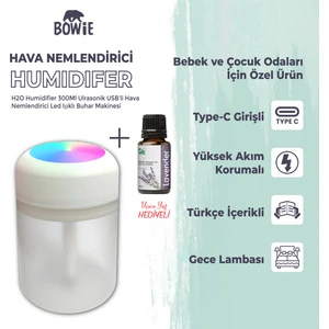 Çocuk ve Bebek Odaları Için Hava Nemlendirici Buhar Makinası Işıklı Gece Lambası Humidifer Difüzör