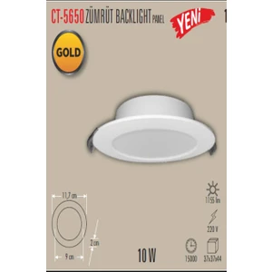 CT-5650 Zümrüt 10 Watt Sıva Altı Yuvarlak Backlight LED Panel