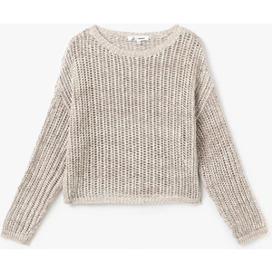 Bisiklet Yaka Ajurlu Uzun Kollu Triko Kazak