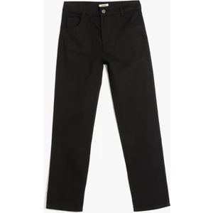 Düğme Detaylı Pamuklu Basic Chino Pantolon