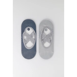 Kadın 2'li Asta Yoga / Pilates Çorabı Mavi / Açık Mavi