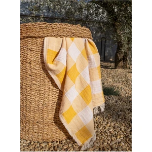 Plaid Pamuk Peştamal Sarı 90 x 160 - Keseli