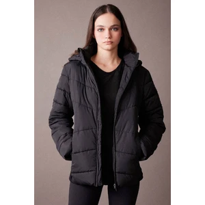 DeFactoFit Şişme Mont Su İtici Slim Fit Dar Kesim Kapüşonlu Fermuarlı Cepli A1549AX23AU