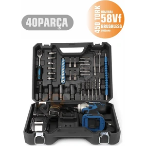 Akülü Kömürsüz 58VF 5000 Mah Torklu Full Setli Somun Sıkma Bijon Sökme (Torklu Vidalama Özelliği)