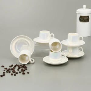Pearl Porselen 6'lı Kahve Fincanı Seti - Beyaz