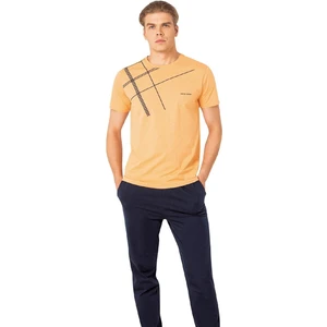 Pierre Cardin 6081 Erkek Mandarin Kısa Kollu Yuvarlak Yaka Penye Pijama Takımı