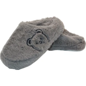 Kadın Antrasit Gri Ev Terliği, Ses Yapmaz Kalın Taban