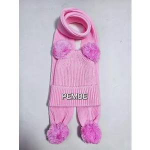 Kız&erkek Selanik Örgü Ponponlu Atkı Bere Takımı 1-5 Yaş