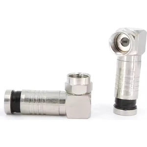 Nova Sıkmalı RG6/U6 L Tipi Çevirmeli F Konnektör