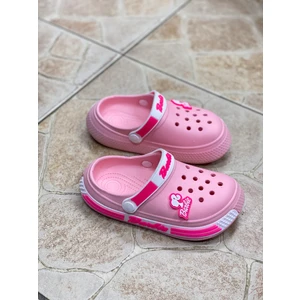 Çocukça Moda Kız Çocuk Kaydırmaz Taban Çocuk Sandalet Terlik 2 Adet Süs Hediyeli