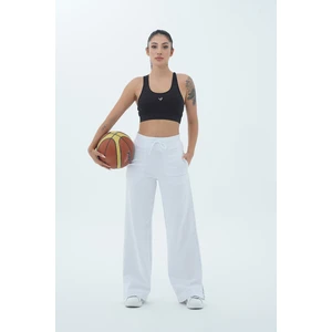 George Phoenix Daily Core - Beyaz Yüksek Bel Bol Paça Kadın Palazzo Eşofman Altı