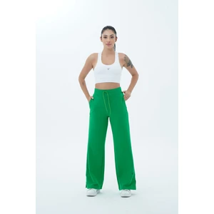 George Phoenix Daily Core - Yeşil Yüksek Bel Bol Paça Kadın Palazzo Eşofman Altı