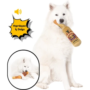 Proud Wave Sesli Köpek Oyuncağı Köpek Şişe Oyuncak Hışırdayan Köpek Eğitim Oyuncağı Peluş Isırma Oyuncağı