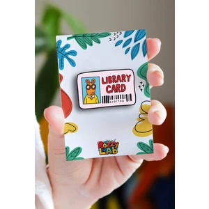 Rozzy Lab Library Card Arthur - Rozet - Ahşap - Pin - Broş - Yaka Çanta Aksesuar