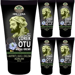 5 Adet Ibn-I Sina Çörek Otu Kremi 50 ml Sırt Bel Kas Diz Iskelet Agrilarina Harici Uygulama Teskin Edici Masaj Kremi