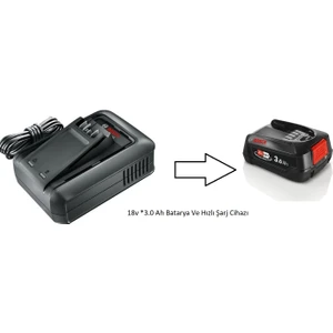 Batarya-Akü 18V *3.0 Ah Batarya ve Bosch Unlimited Şarjı Süpürgeler ve El Aletleri Için Şarj Cihazı 18V AL1844