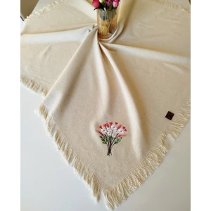 Buldan Cendere Kumaş Otantik Nakışlı Masa Örtüsü 105X105 cm