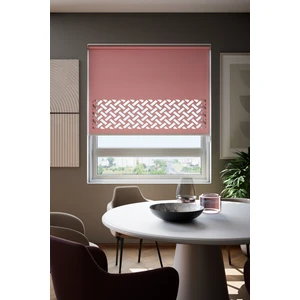 Lazer Kesim Mat Stor Perde, Lazer Kesimli Klasik Serisi, C-7006 Gül Kurusu Renk