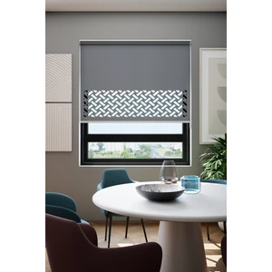 Lazer Kesim Mat Stor Perde, Lazer Kesimli Klasik Serisi, C-7004 Antrasit Renk