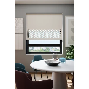 Lazer Kesim Mat Stor Perde, Lazer Kesimli Klasik Serisi, C-7002 Ekru Renk