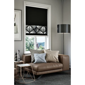 Lazer Kesim Mat Stor Perde, Lazer Kesimli Modern Serisi, M-101008 Siyah Renk