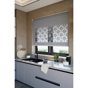 Lazer Kesim Mat Stor Perde, Lazer Kesimli Modern Serisi, M-121004 Antrasit Renk