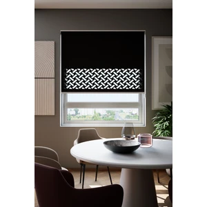 Lazer Kesim Mat Stor Perde, Lazer Kesimli Klasik Serisi, C-7008 Siyah Renk