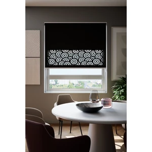 Lazer Kesim Mat Stor Perde, Lazer Kesimli Modern Serisi, M-201008 Siyah Renk