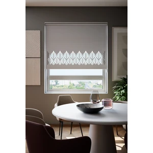 Lazer Kesim Mat Stor Perde, Lazer Kesimli Modern Serisi, M-181005 Gri Renk