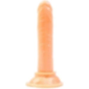 13 cm Portatif Vantuzlu Dildo - Damarlı, 2,3 cm Kalınlık, Taşınabilir ve Kutulu