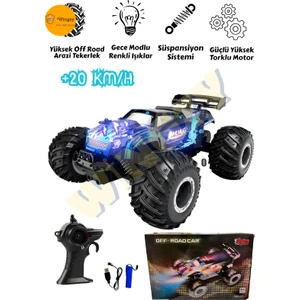 Uzaktan Kumandalı Full Fonksiyon Şarjlı Işıklı Drift Özelikli 4x2 20 Km Hız Of Road Araba