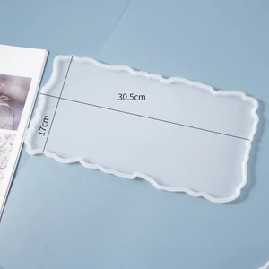 Epoksi Reçine Silikon Kalıp Ithal Dalgalı Dikdörtgen Tepsi Silikon Kalıp HB140215-0015