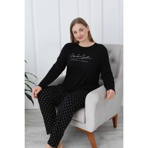 Kadın Milan Kumaş Baskılı Desenli Bambu Uzun Kollu Pijama Takımı