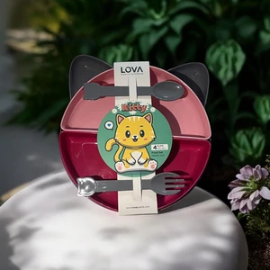 Esmo Home Kitty Bebek Ek Gıda Başlangıç Mama Tabak Seti Pembe