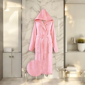 Sternen Glanz Lily Kapüşonlu Pamuklu Tekli Bornoz