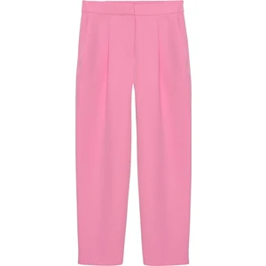 Beli Lastikli Kumaş Pantolon Pembe