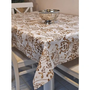 Başak Ev Tekstili Elyaflı Pvc Muşamba - Desenli Silinebilir Masa Örtüsü ( Kahverengi )
