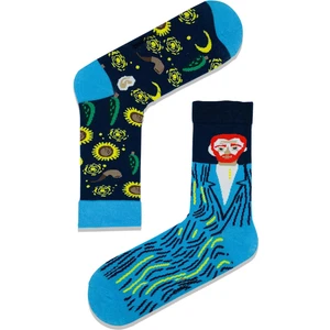 Sağlı Sollu Van Gogh Desenli Renkli Soket  Çorap
