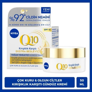 Q10  Ekstra Besleyici Gündüz Bakım Kremi 50ML, SPF15, Kuru Olgun Cilt, Yenileyici