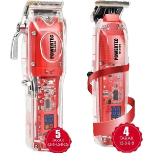 TR-3400 Profesyonel Seri Şarjlı Saç-Sakal-Ense-Vücut Tıraş Makinesi (2'li Set)