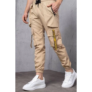 Siyah Şerit Aksesuarlı Paraşüt Kumaş Jogger Pantolon