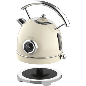FR-KT06 Magnoli 1,8l Isı Göstergeli Retro Krem Kettle Kablosuz Su Isıtıcısı