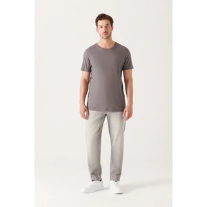 Avva Erkek Antrasit Bisiklet Yaka Soft Touch Regular Fit T-Shirt B001171