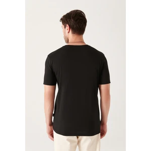 Avva Erkek Siyah Bisiklet Yaka Soft Touch Regular Fit T-Shirt B001171
