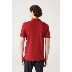 Avva Erkek Bordo 3 Düğmeli %100 Mısır Pamuğu Polo Yaka Regular Fit T-Shirt B001027