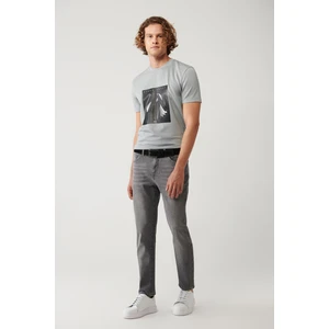 Erkek Gri Eskitme Yıkamalı Esnek Jean Pantolon B003508