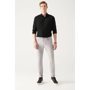 Avva Erkek Açık Gri 5 Cepli Esnek Kanvas Slim Fit Pantolon B003001