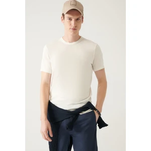 Erkek Beyaz Soft Touch Bisiklet Yaka Basic Triko T-shirt A31y5133